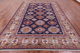Blue Super Kazak Hand Knotted Wool Rug - 9' 5" X 12' 9" - Golden Nile