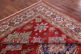 Red Super Kazak Hand Knotted Wool Rug - 9' 0" X 12' 0" - Golden Nile