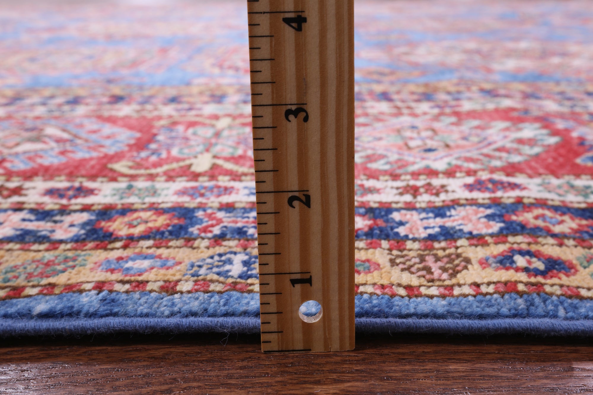 Blue Super Kazak Hand Knotted Wool Rug - 8' 10" X 12' 5" - Golden Nile