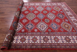 Red Super Kazak Hand Knotted Wool Rug - 8' 8" X 12' 2" - Golden Nile