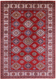 Red Super Kazak Hand Knotted Wool Rug - 8' 8" X 12' 2" - Golden Nile