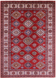 Red Super Kazak Hand Knotted Wool Rug - 8' 8" X 12' 2" - Golden Nile