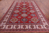 Red Super Kazak Hand Knotted Wool Rug - 8' 8" X 12' 2" - Golden Nile