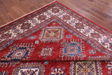 Red Super Kazak Hand Knotted Wool Rug - 8' 8" X 12' 2" - Golden Nile