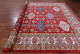 Red Super Kazak Hand Knotted Wool Rug - 10' 2" X 14' 4" - Golden Nile