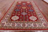 Red Super Kazak Hand Knotted Wool Rug - 10' 2" X 14' 4" - Golden Nile
