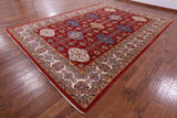 Red Super Kazak Hand Knotted Wool Rug - 10' 2" X 14' 4" - Golden Nile