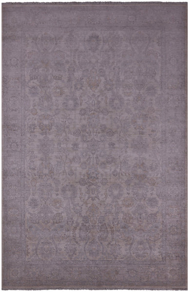White Wash Peshawar Hand Knotted Wool Rug - 6' 0" X 9' 2" - Golden Nile