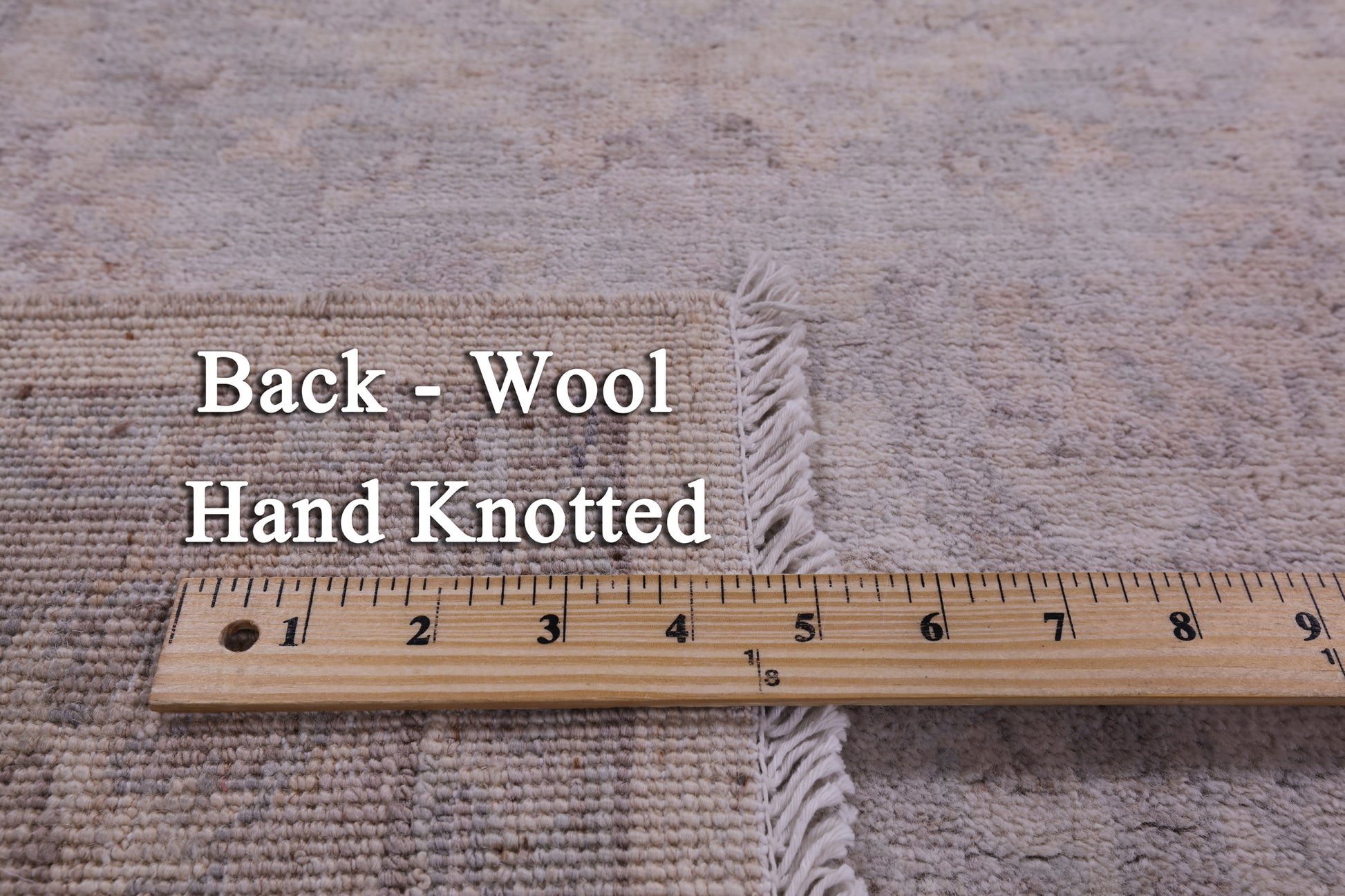 White Wash Peshawar Hand Knotted Wool Rug - 6' 0" X 9' 2" - Golden Nile