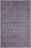 Grey Persian Fine Serapi Hand Knotted Wool Rug - 6' 1" X 9' 0" - Golden Nile