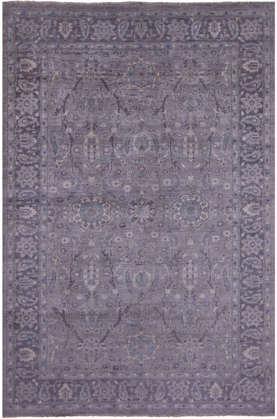 Grey Persian Fine Serapi Hand Knotted Wool Rug - 6' 1" X 9' 0" - Golden Nile