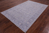 Grey Persian Fine Serapi Hand Knotted Wool Rug - 6' 1" X 9' 0" - Golden Nile