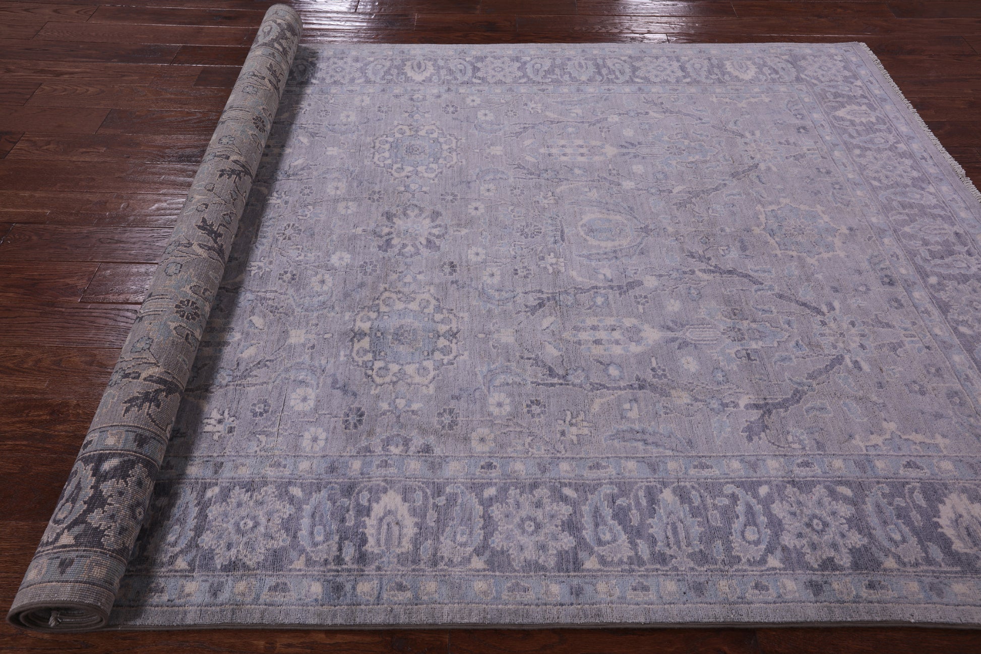 Grey Persian Fine Serapi Hand Knotted Wool Rug - 6' 1" X 9' 0" - Golden Nile