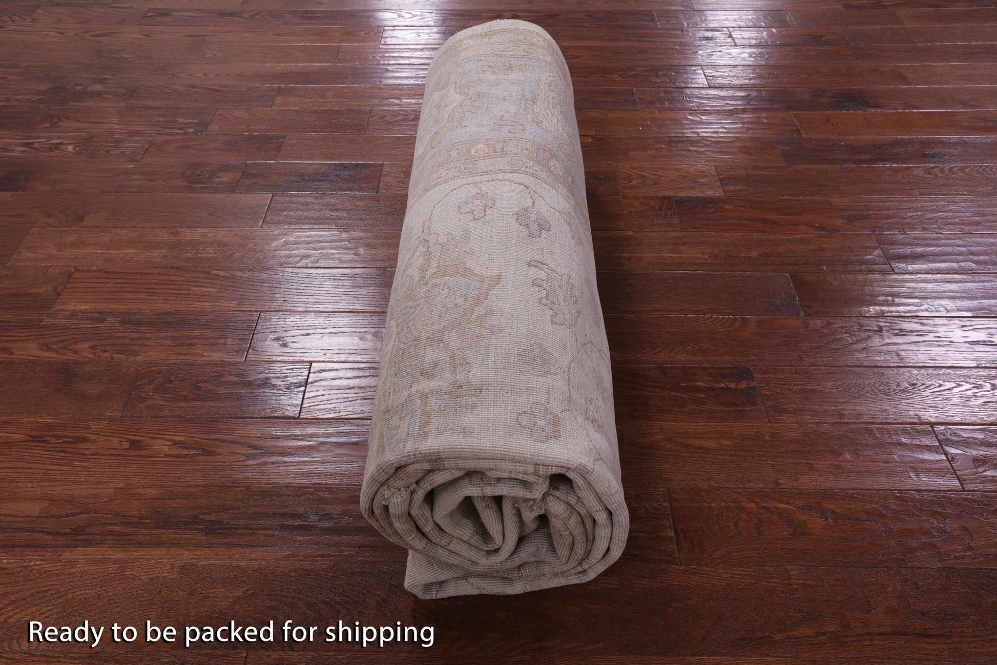 Ivory White Wash Peshawar Hand Knotted Wool Rug - 10' 0" X 13' 8" - Golden Nile