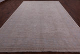 Ivory White Wash Peshawar Hand Knotted Wool Rug - 10' 0" X 13' 8" - Golden Nile