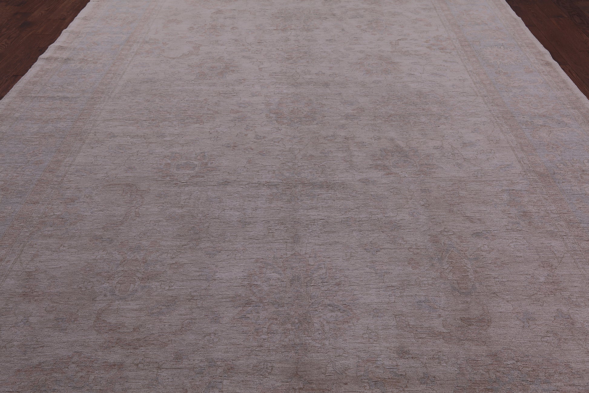 Ivory White Wash Peshawar Hand Knotted Wool Rug - 10' 0" X 13' 8" - Golden Nile