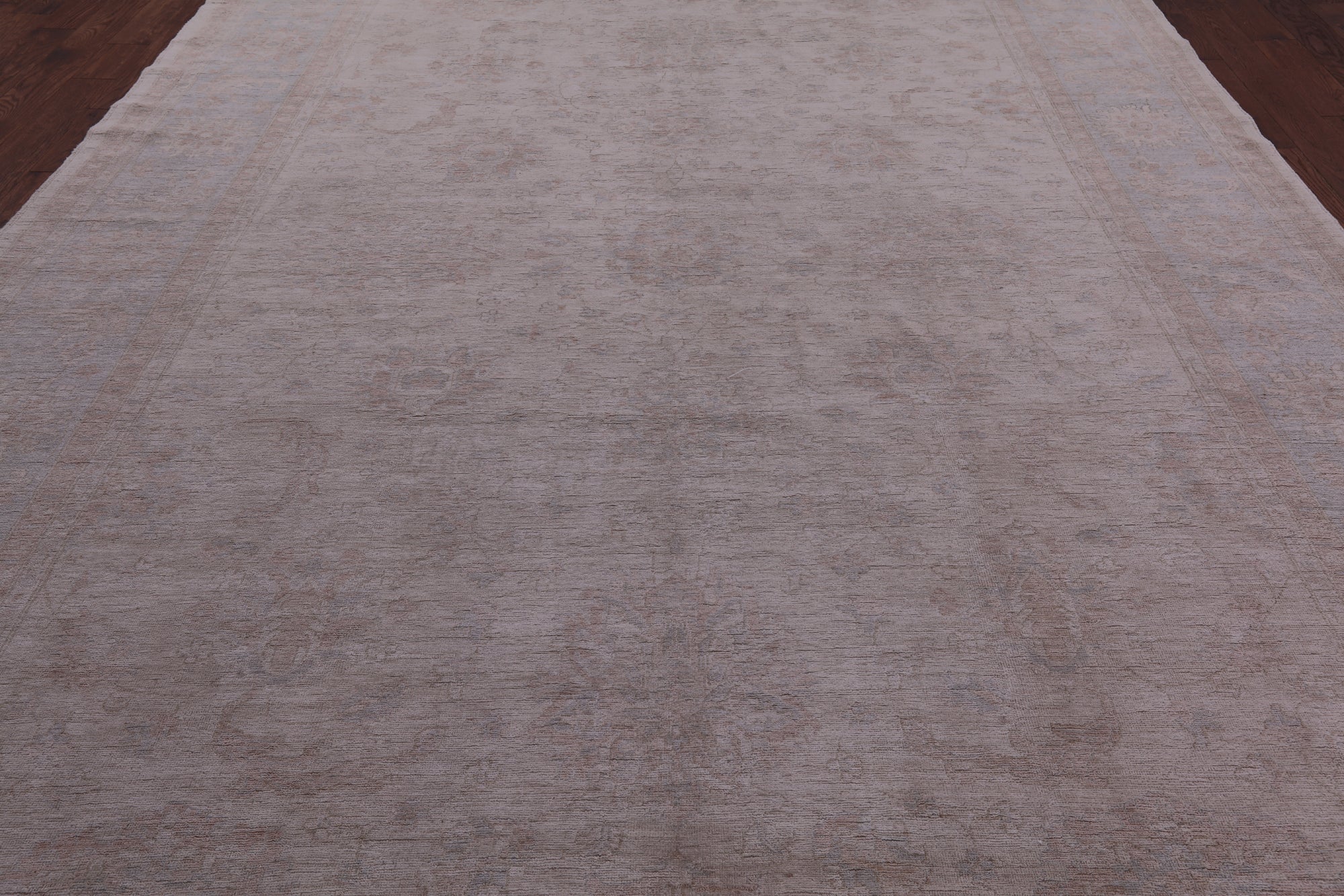 Ivory White Wash Peshawar Hand Knotted Wool Rug - 10' 0" X 13' 8" - Golden Nile