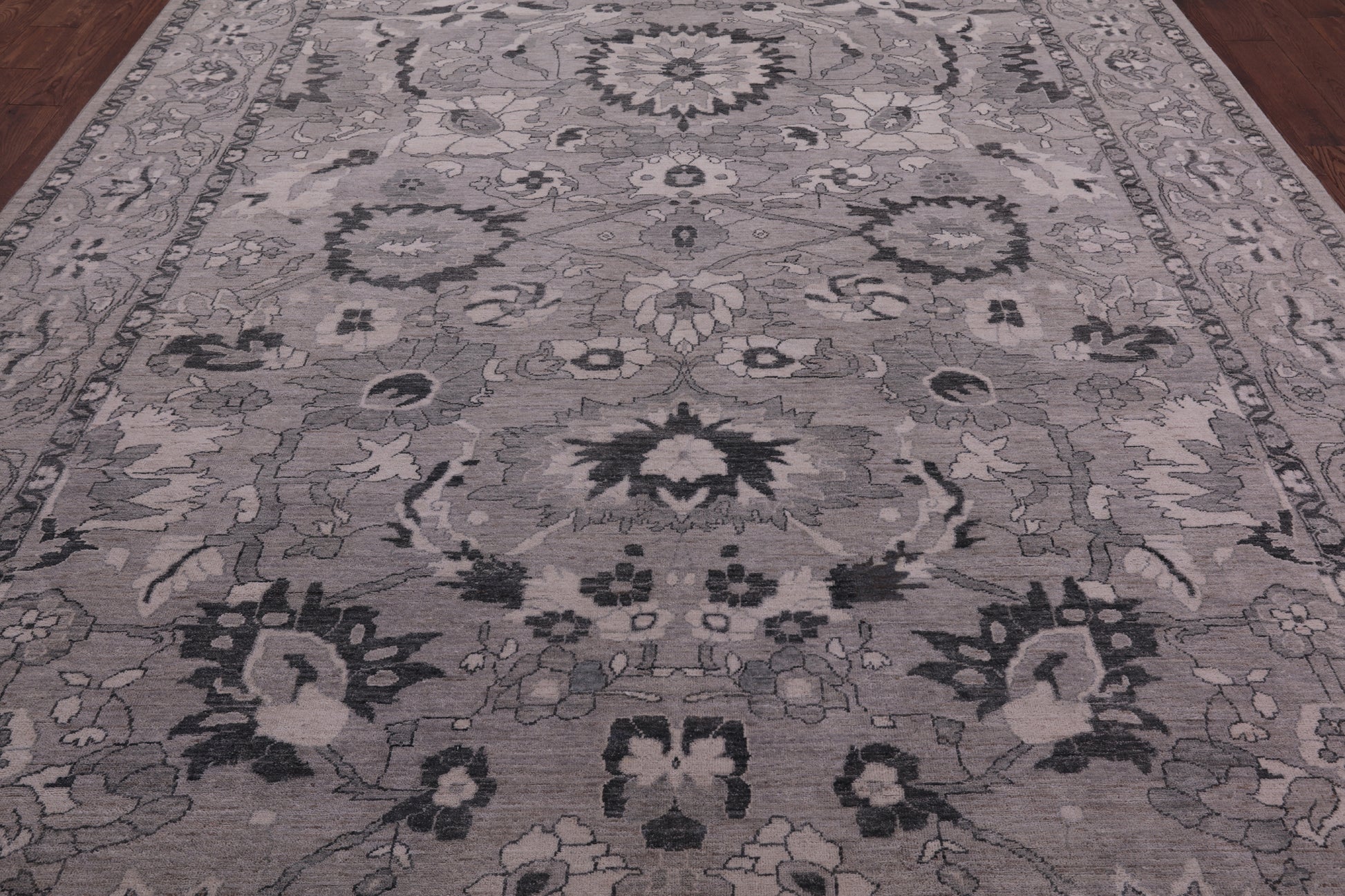 Grey Peshawar Handmade Wool Rug - 9' 4" X 11' 11" - Golden Nile