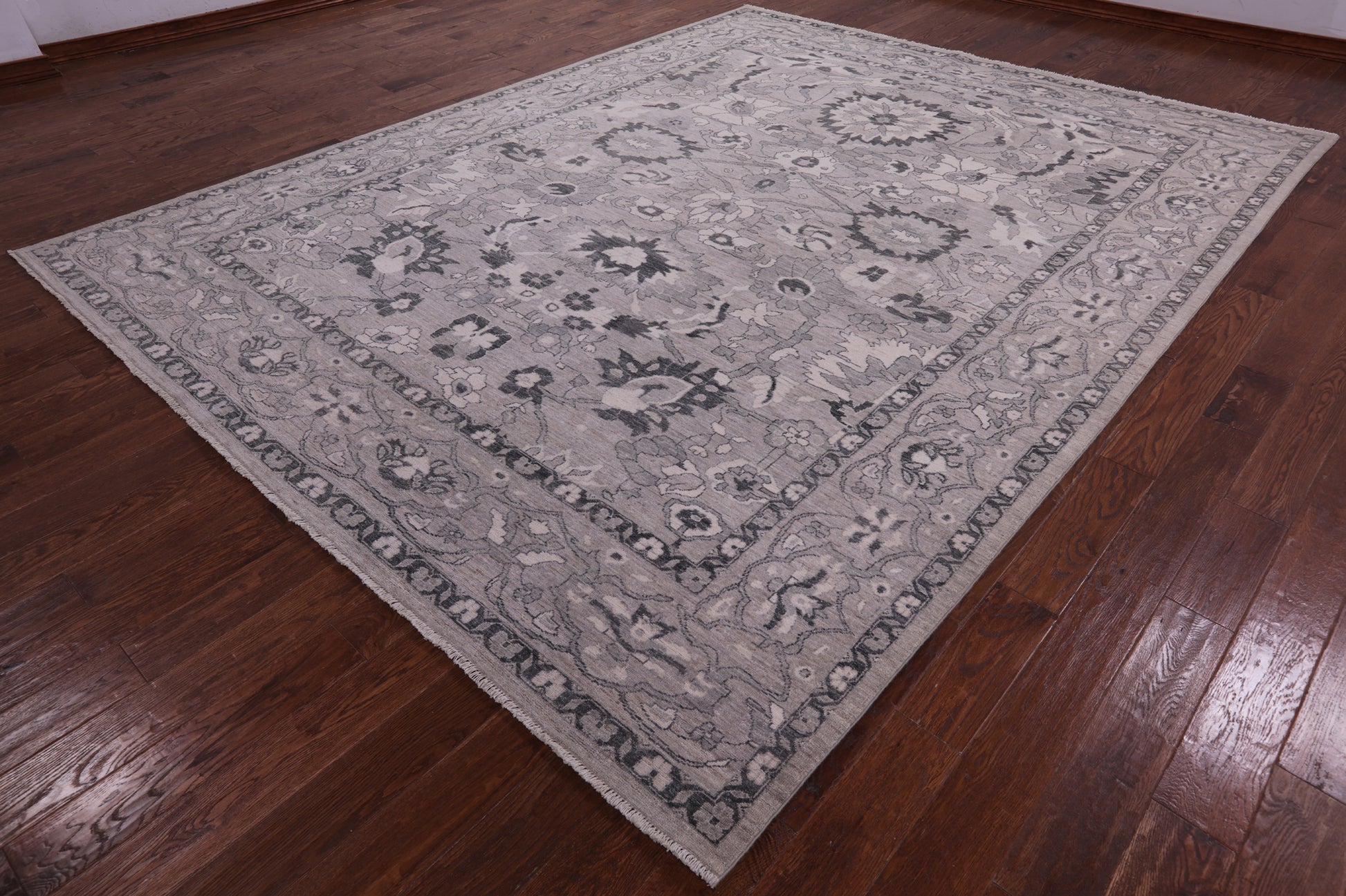 Grey Peshawar Handmade Wool Rug - 9' 4" X 11' 11" - Golden Nile