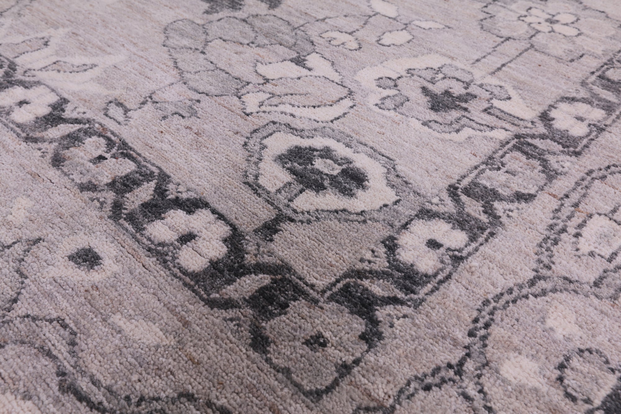 Grey Peshawar Handmade Wool Rug - 9' 4" X 11' 11" - Golden Nile