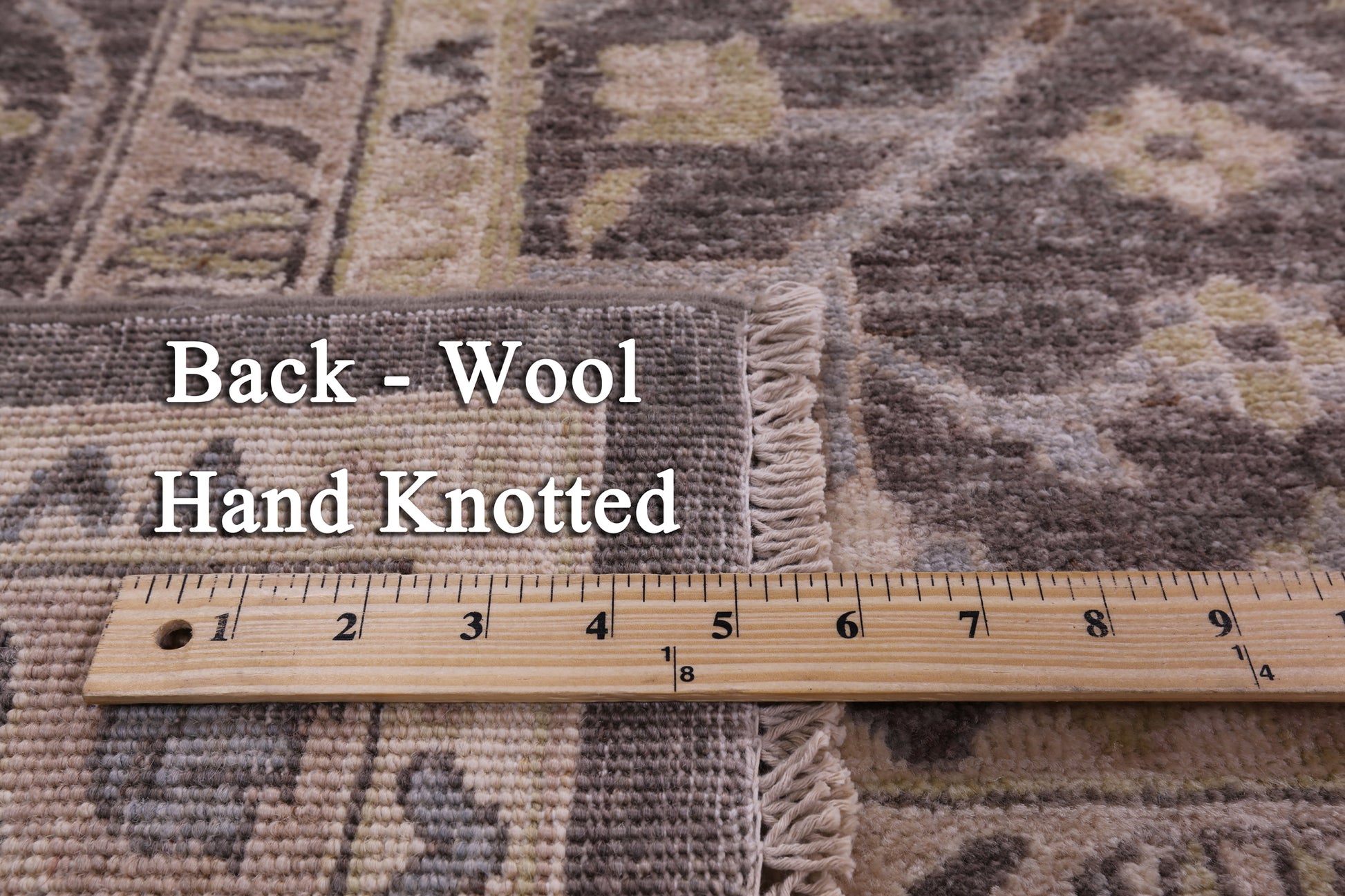 Grey Peshawar Hand Knotted Wool Rug - 9' 9" X 13' 9" - Golden Nile