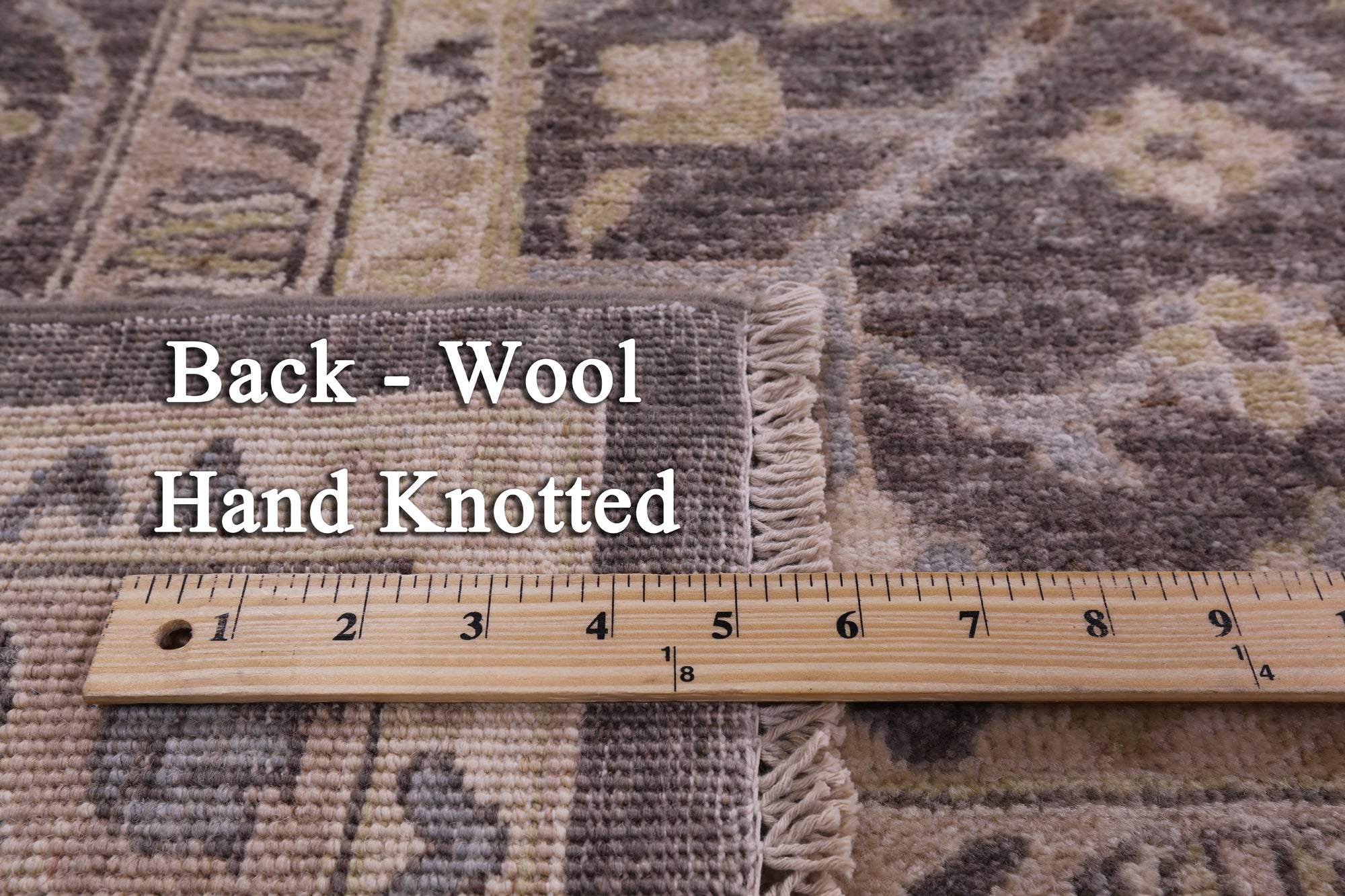 Grey Peshawar Hand Knotted Wool Rug - 9' 9" X 13' 9" - Golden Nile