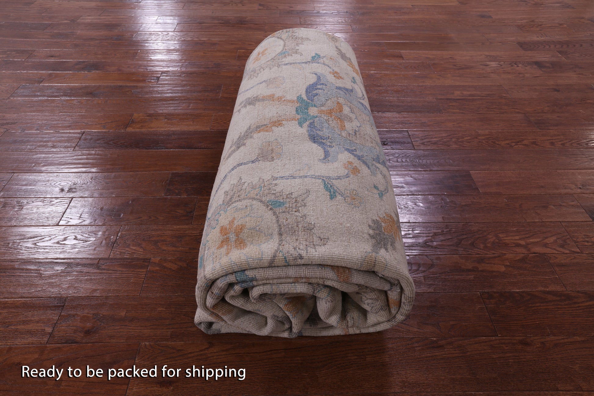 Ivory White Wash Peshawar Hand Knotted Wool Rug - 9' 11" X 13' 11" - Golden Nile
