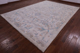 Ivory White Wash Peshawar Hand Knotted Wool Rug - 9' 11" X 13' 11" - Golden Nile