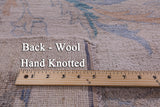 Ivory White Wash Peshawar Hand Knotted Wool Rug - 9' 11" X 13' 11" - Golden Nile