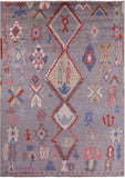 Grey Tribal Moroccan Hand Knotted Wool Rug - 8' 8" X 11' 11" - Golden Nile