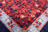 Blue Geometric Persian Mamluk Hand Knotted Wool Rug - 10' 1" X 13' 9" - Golden Nile