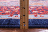 Blue Geometric Persian Mamluk Hand Knotted Wool Rug - 10' 1" X 13' 9" - Golden Nile