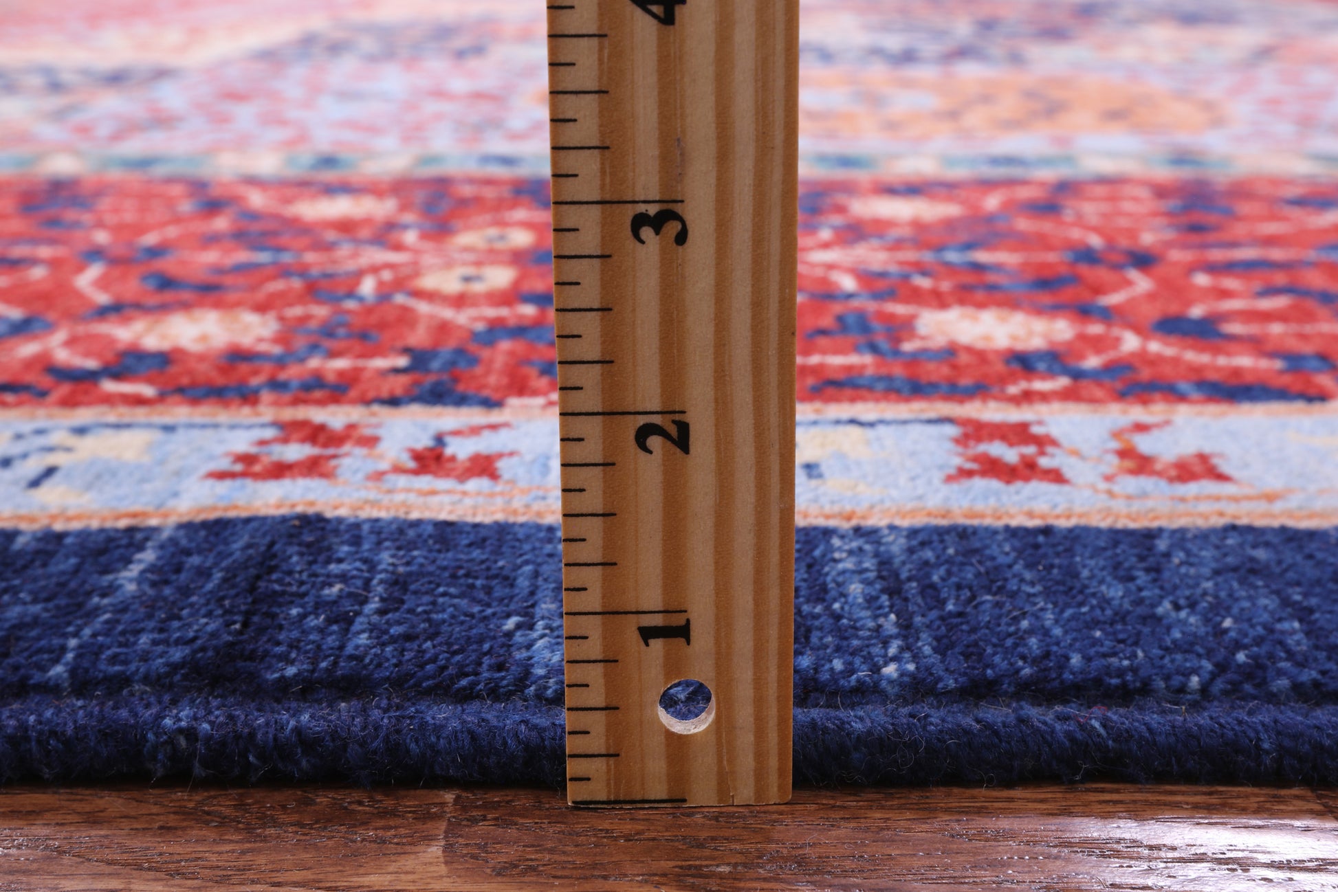 Blue Geometric Persian Mamluk Hand Knotted Wool Rug - 10' 1" X 13' 9" - Golden Nile