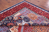 Blue Geometric Persian Mamluk Hand Knotted Wool Rug - 10' 1" X 13' 9" - Golden Nile