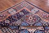 Blue Geometric Persian Mamluk Hand Knotted Wool Rug - 7' 10" X 9' 7" - Golden Nile