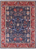Blue Persian Fine Serapi Hand Knotted Wool Rug - 8' 10" X 11' 11" - Golden Nile