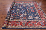 Blue Persian Fine Serapi Hand Knotted Wool Rug - 8' 10" X 11' 11" - Golden Nile