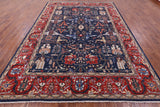 Blue Persian Fine Serapi Hand Knotted Wool Rug - 8' 10" X 11' 11" - Golden Nile