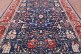 Blue Persian Fine Serapi Hand Knotted Wool Rug - 8' 10" X 11' 11" - Golden Nile