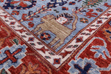 Blue Persian Fine Serapi Hand Knotted Wool Rug - 3' 9" X 5' 10" - Golden Nile