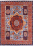 Geometric Persian Mamluk Hand Knotted Wool Rug - 8' 7" X 11' 10" - Golden Nile