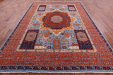 Geometric Persian Mamluk Hand Knotted Wool Rug - 8' 7" X 11' 10" - Golden Nile