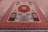 Geometric Persian Mamluk Hand Knotted Wool Rug - 8' 7" X 11' 10" - Golden Nile