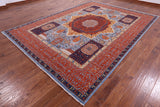 Geometric Persian Mamluk Hand Knotted Wool Rug - 8' 7" X 11' 10" - Golden Nile