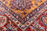 Gold Super Kazak Hand Knotted Wool Rug - 5' 5" X 7' 7" - Golden Nile