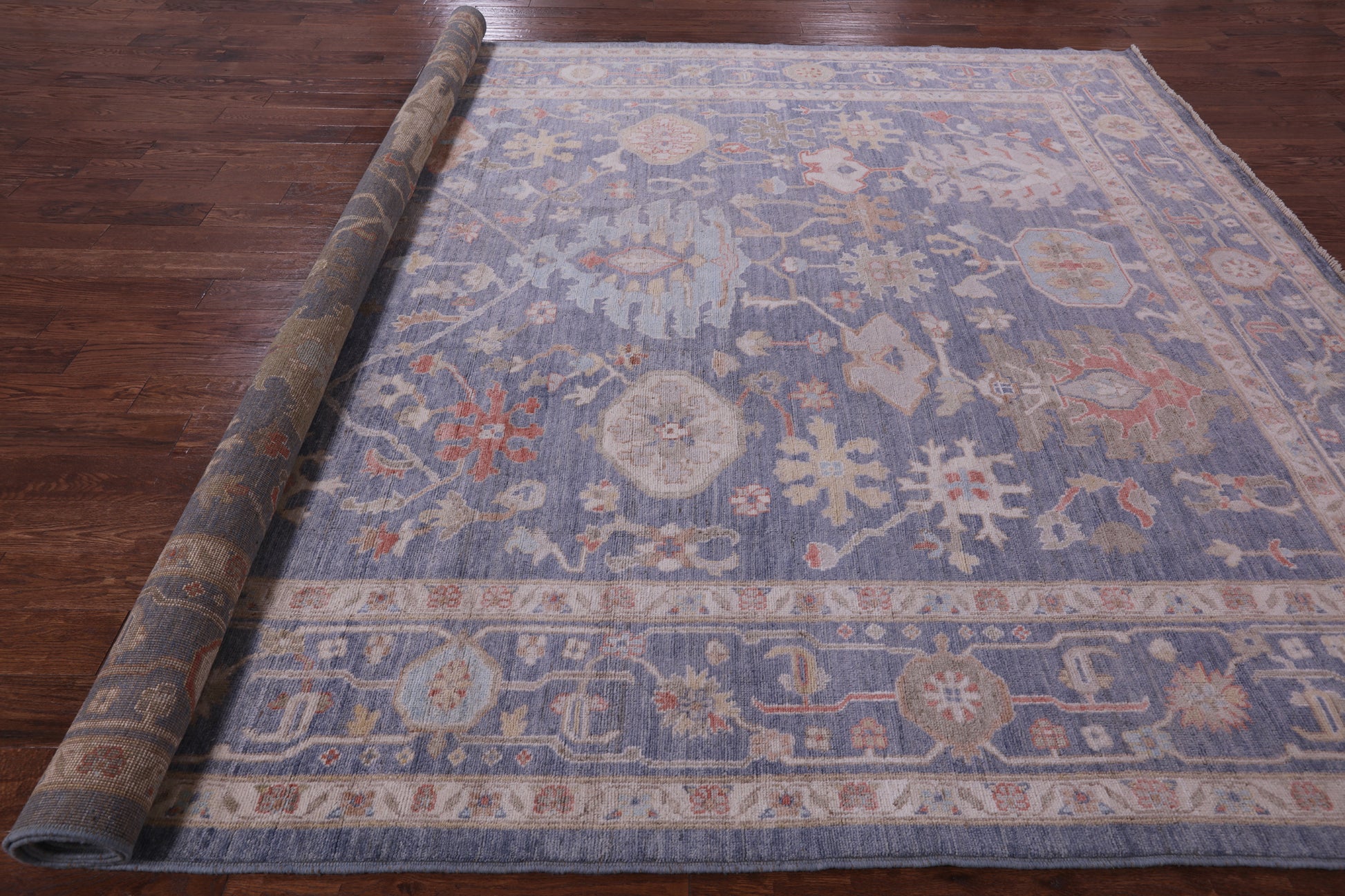Grey Turkish Oushak Handmade Wool Rug - 10' 1" X 13' 8" - Golden Nile