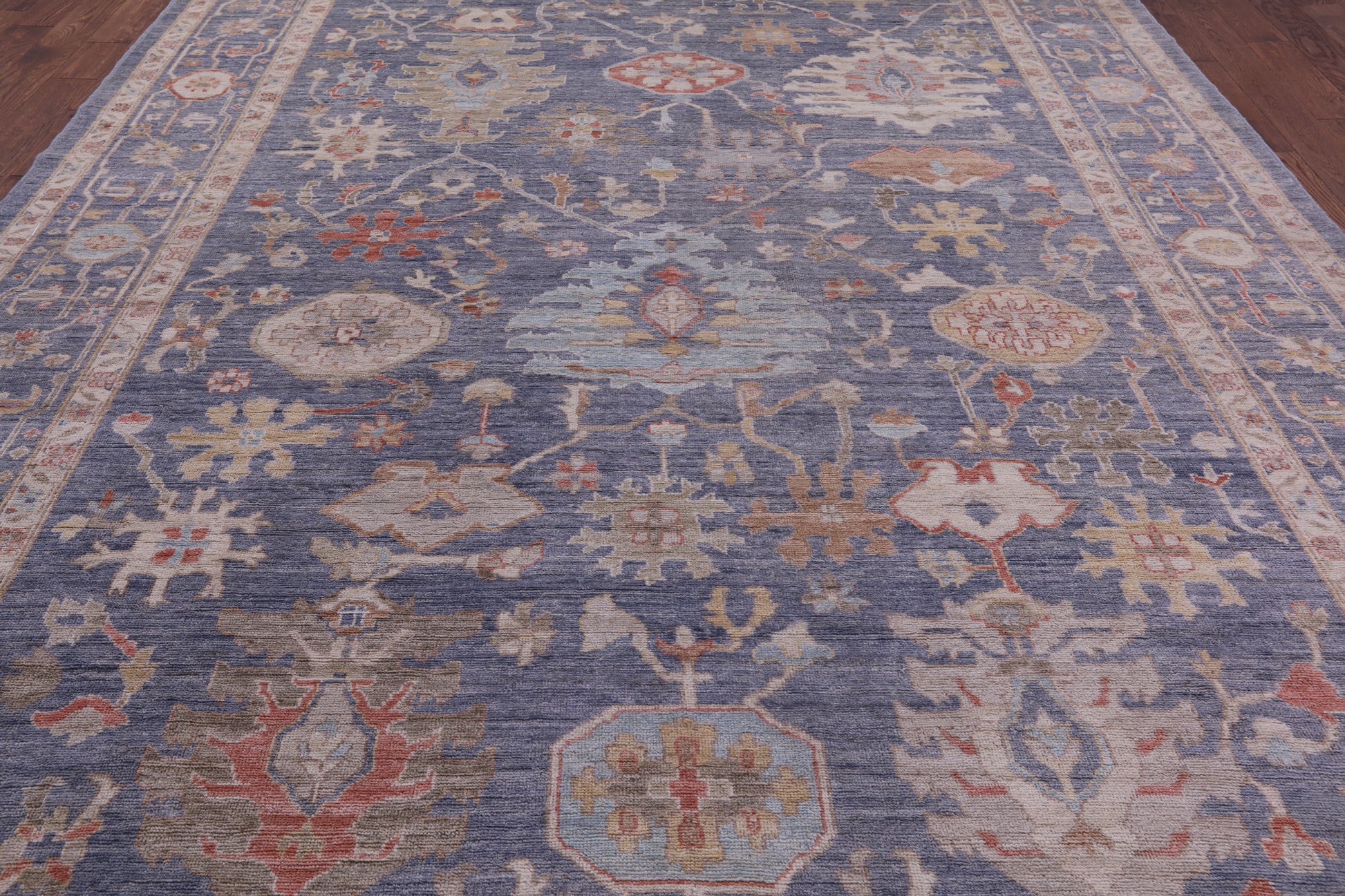 Grey Turkish Oushak Handmade Wool Rug - 10' 1" X 13' 8" - Golden Nile