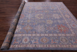 Grey Turkish Oushak Hand Knotted Wool Rug - 9' 0" X 11' 8" - Golden Nile