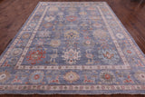 Grey Turkish Oushak Hand Knotted Wool Rug - 9' 0" X 11' 8" - Golden Nile