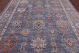 Grey Turkish Oushak Hand Knotted Wool Rug - 9' 0" X 11' 8" - Golden Nile